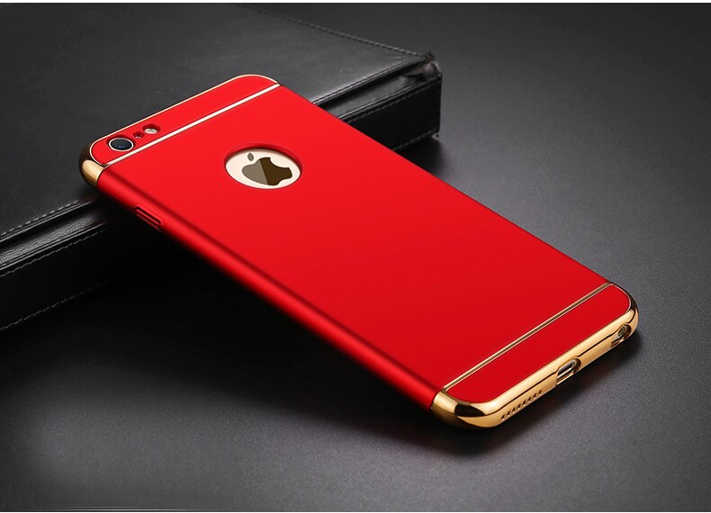 Design skal 3 i 1 guldkant till iPhone 6/6S PLUS - Röd - Elgiganten