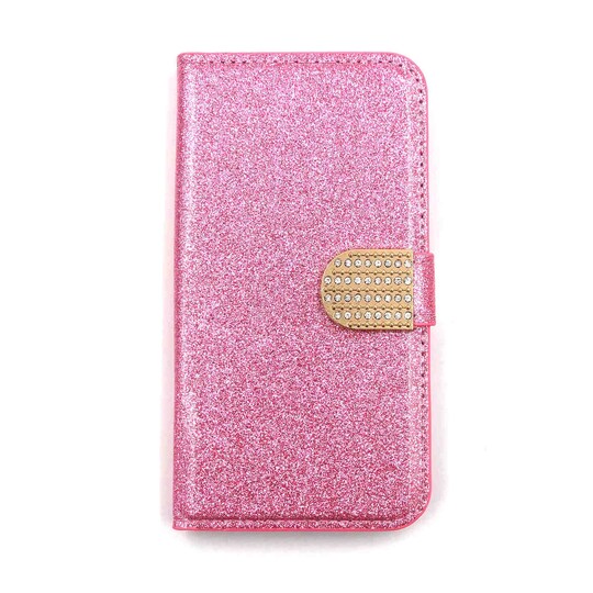 Glitter design Plånboksfodral till iPhone 5/5S/SE - Rosa - Elgiganten