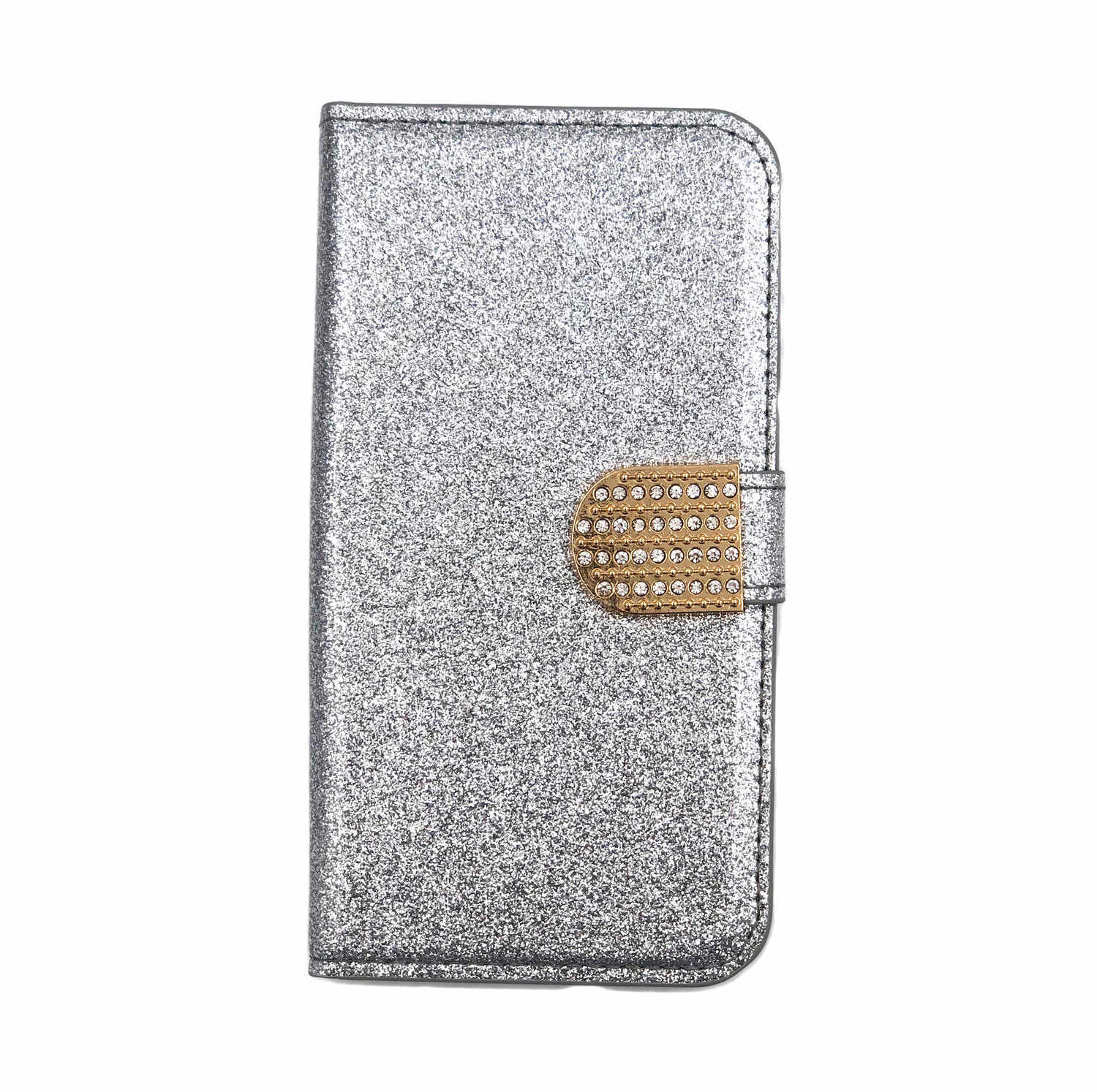 Glitter design Plånboksfodral till iPhone 5/5S/SE - Silver - Skal och Fodral  - Elgiganten