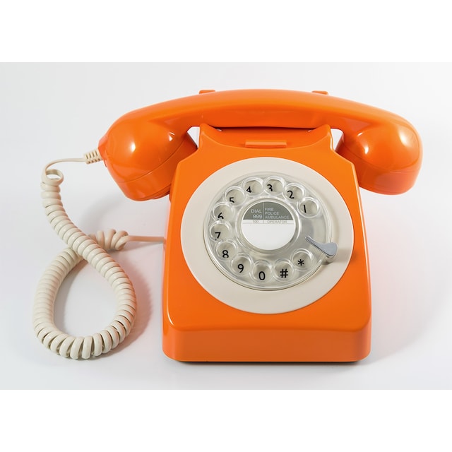 GPO 746 Retro Telefon med Snurrskiva - Orange