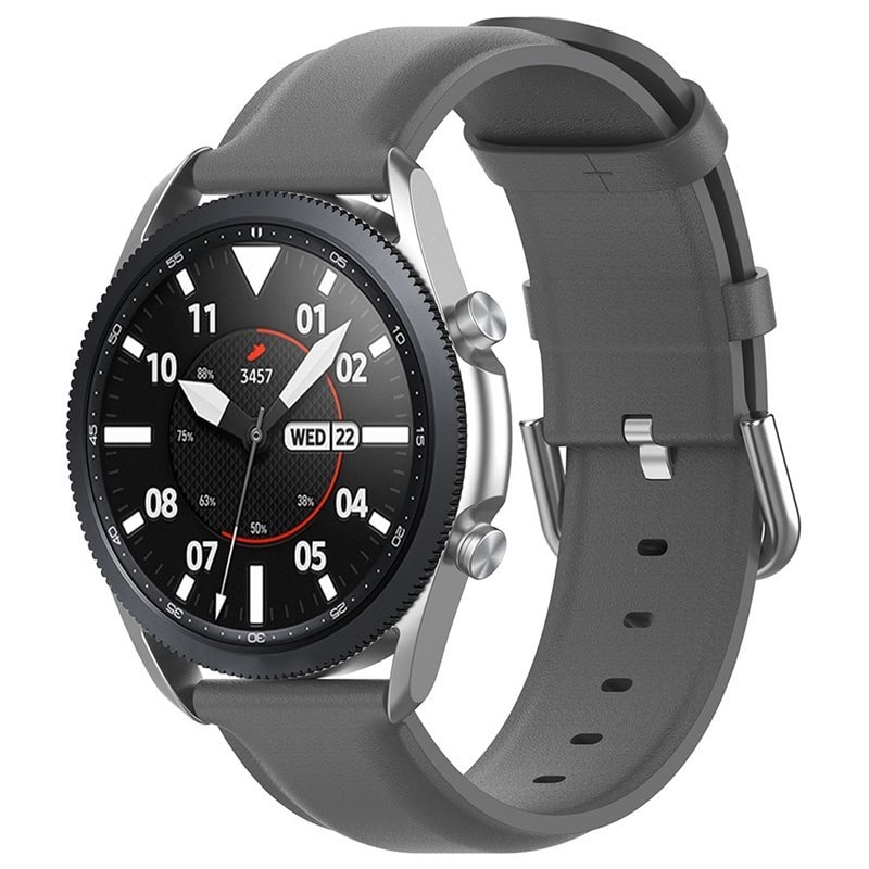 Läder Armband Samsung Galaxy Watch 3 (41mm) - Grå - Elgiganten