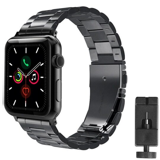 Armband rostfritt stål Apple Watch 5 (40mm) - Svart - Elgiganten