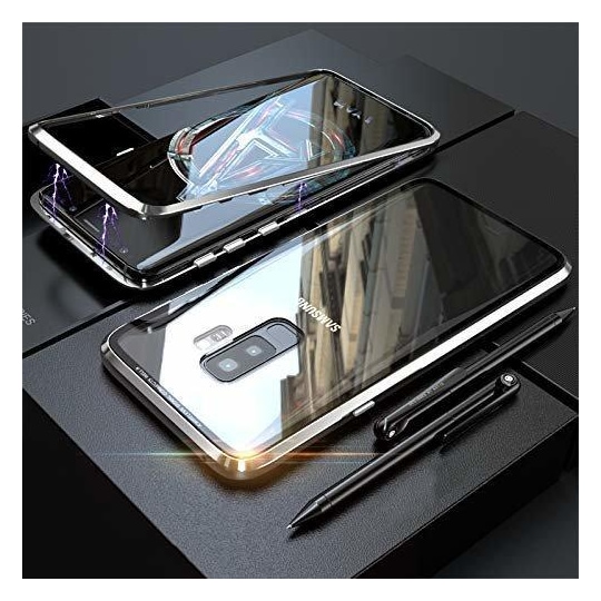 Samsung Galaxy S9 Plus skal med skärmskydd glas/silver - Elgiganten