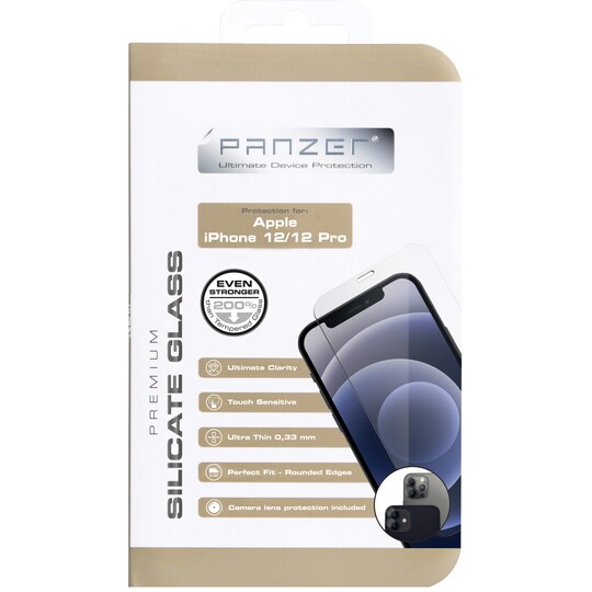 Panzer Full-Fit iPhone 12/12 Pro skärmskydd (svart) - Elgiganten
