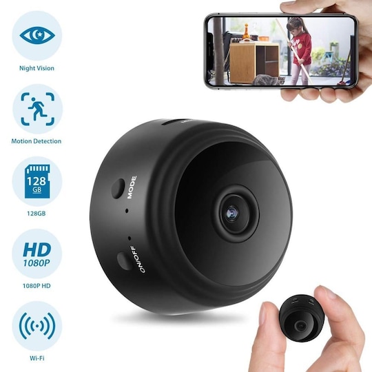 Mini Spy Camera Wireless Wifi IP Home Security Cam HD 1080P - Elgiganten