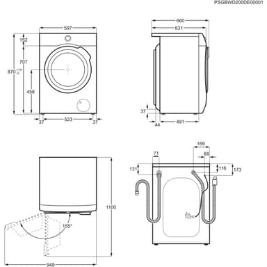 Electrolux Serie 900  Tvätt/Tork EW9W8862E9 (10/6kg)