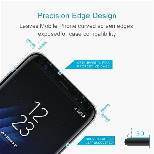 Skärmskydd i härdat glas Samsung Galaxy S8 - Svart - Elgiganten