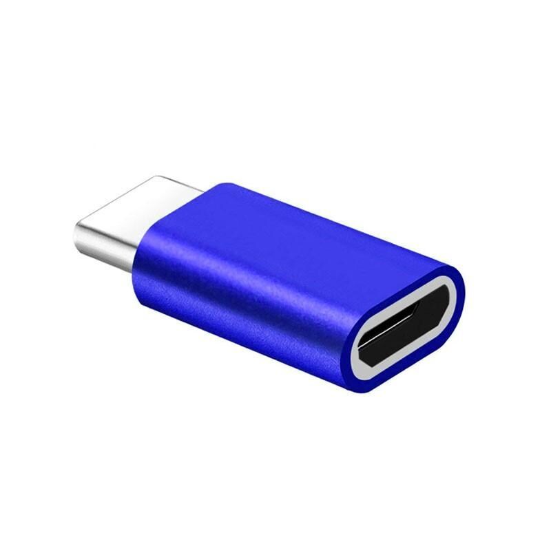 Micro USB till USB-C adapter aluminium - blå - Elgiganten