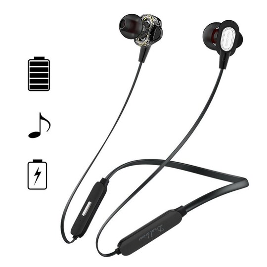 Magnetiska trådlösa in-ear hörlurar Bluetooth Dual Driver - Elgiganten