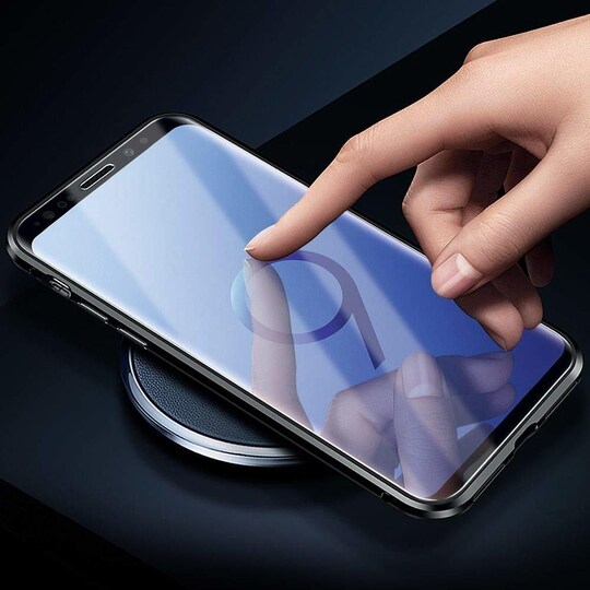 Magnetiskt skal för Samsung Galaxy S9 med skärmskydd - silver - Elgiganten
