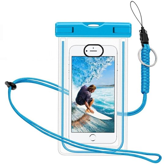 Vattentät mobilväska för smartphone - universal - blå - Elgiganten