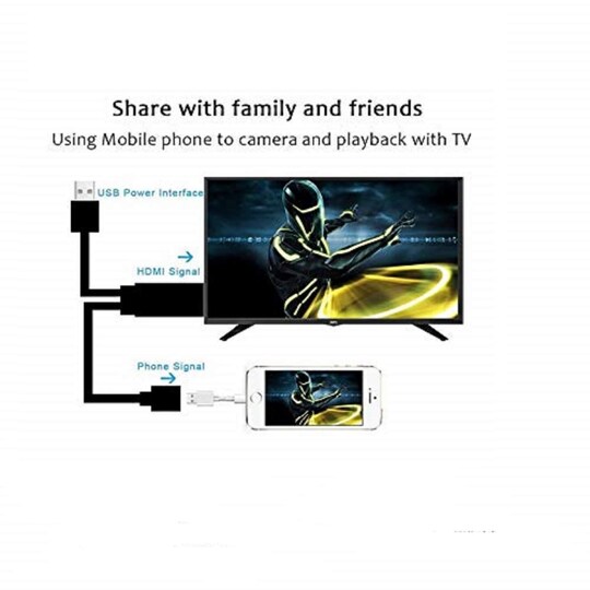 Universal USB till HDMI adapter för iPhone och Android - svart - Elgiganten