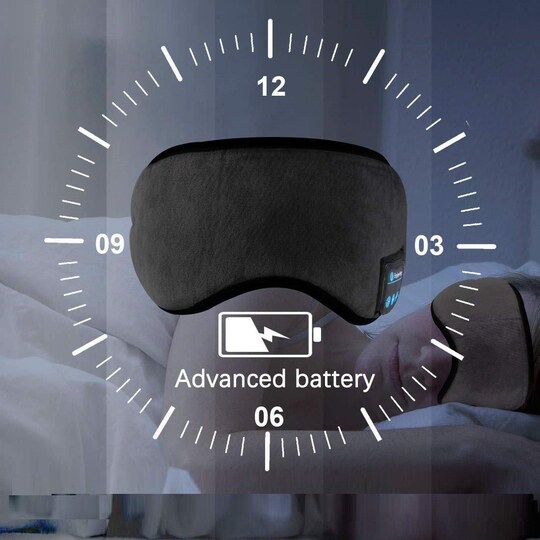 Sovmask med hörlurar Bluetooth 5.0 Svart - Elgiganten