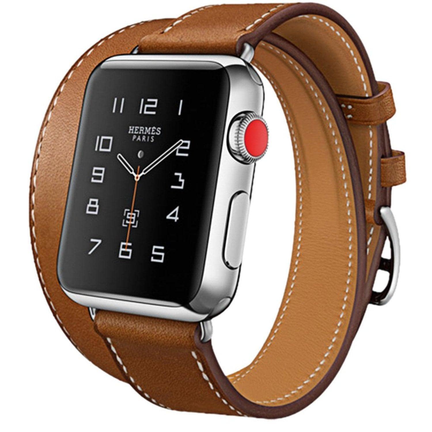 Apple Watch armband 38 mm Double Tour - äkta läder - brun - Elgiganten