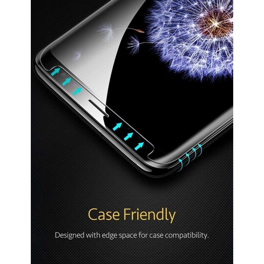 Skärmskydd Samsung Galaxy S9 Härdat glas Svart - Elgiganten