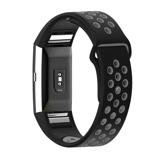 Fitbit Charge 2 armband silikon Svart/Grå - Elgiganten