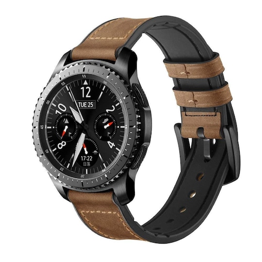 Armband Samsung Gear S3 Classic / Frontier / Galaxy Watch Läder - brun -  Elgiganten