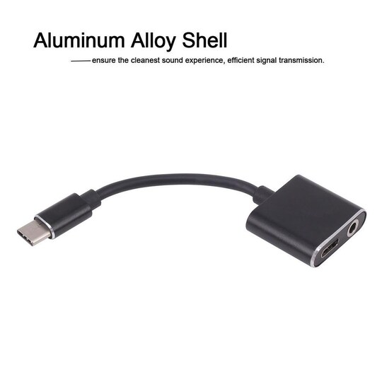 USB-C till 3,5 mm Audio Adapter och USB-C-laddare 2-in-1 - Elgiganten