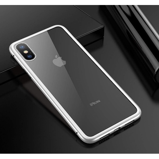 iPhone X/XS skal med skärmskydd Silver - Elgiganten
