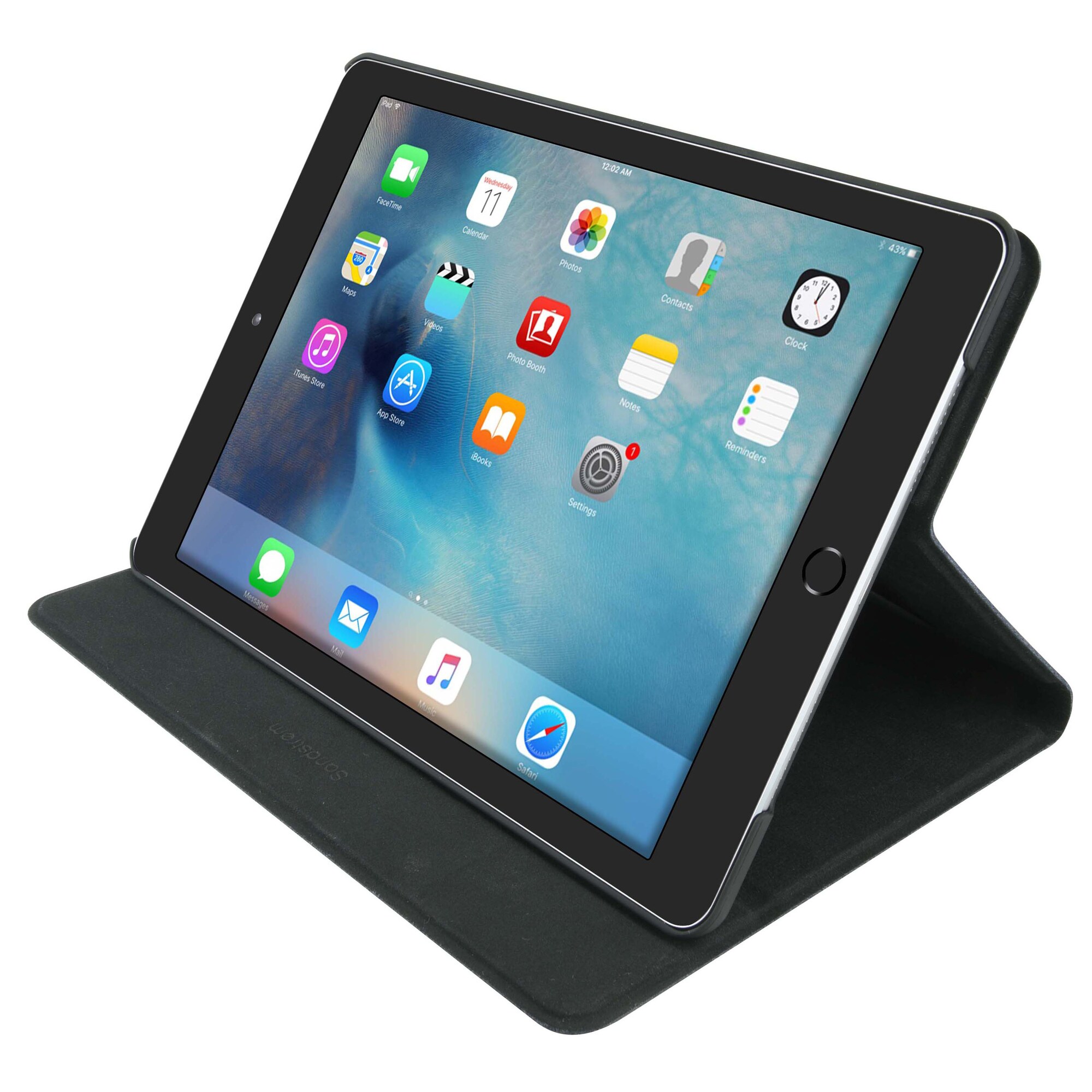 Sandstrøm fodral läder iPad Air 2, Pro 9.7 (svart) - Elgiganten