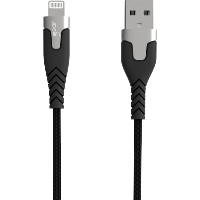 Gear USB-A till Lightning MFi Pro class kabel 1.5m (svart)
