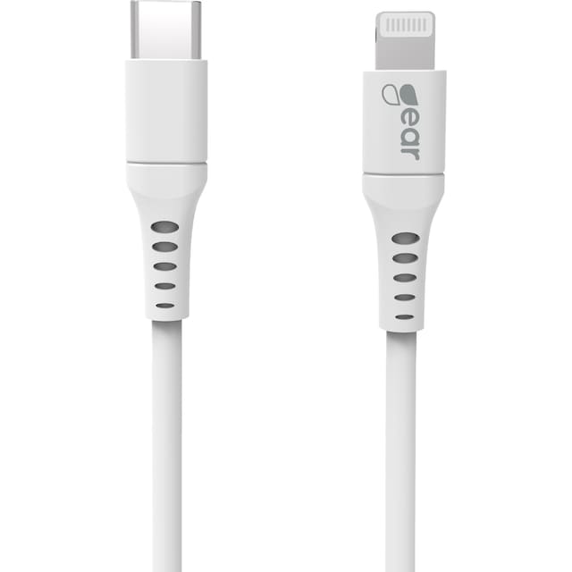Gear USB-C till Lightning MFi kabel 1m (vit)