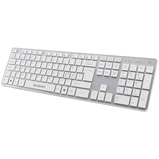 Sandstrøm slimmat trådlöst tangentbord (vit, grå) - Elgiganten