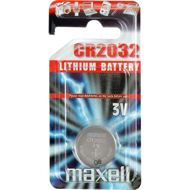 Maxell knappcellsbatteri lithium, 3V (CR2032), 1-pack