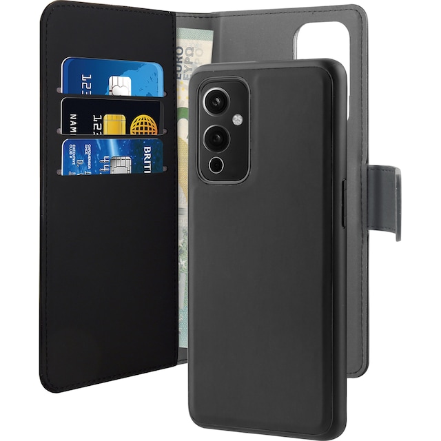 Puro 2-i-1 plånbok OnePlus 9 (svart)
