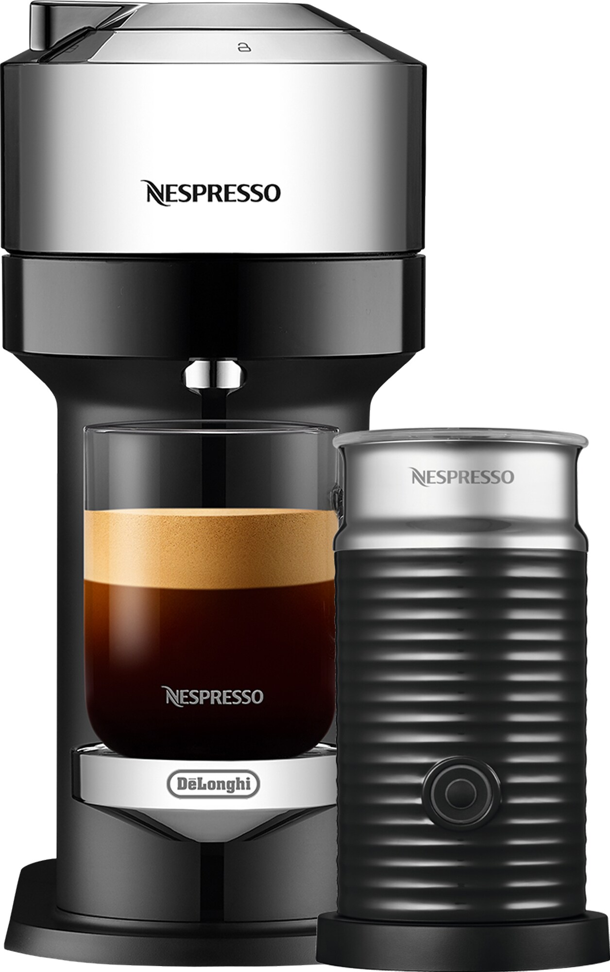 NESPRESSO® Vertuo Next kaffemaskin av DeLonghi Bundle, Pure Chrome -  Elgiganten