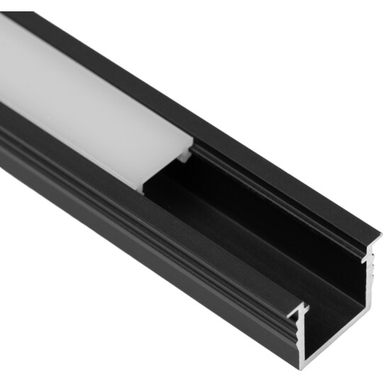 Loox5 infälld aluminum LED strip profil, 17 mm (svart) - Elgiganten