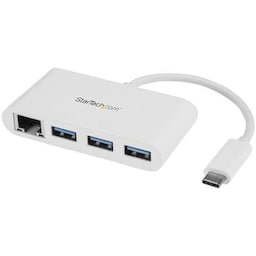 StarTech.com USB 3.0-hubb med 3 portar och Gigabit Ethernet - USB-C -