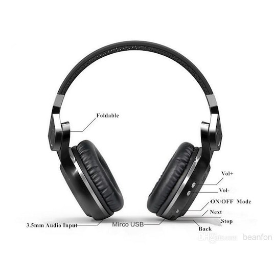 Bluedio T2+ Trådlös Bluetooth Stereo hörlurar / headset - Elgiganten