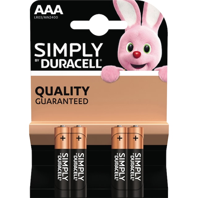 Duracell Simply AAA alkaliska batterier 4-pack