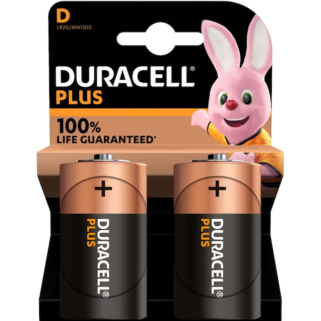 Duracell Plus Power D batteri (2 pack)