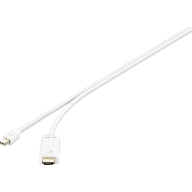 Renkforce Mini-DisplayPort / HDMI Anslutningskabel 0.50 m RF-3697532 guldpläterad kontakt Vit [1x Mini-DisplayPort hane