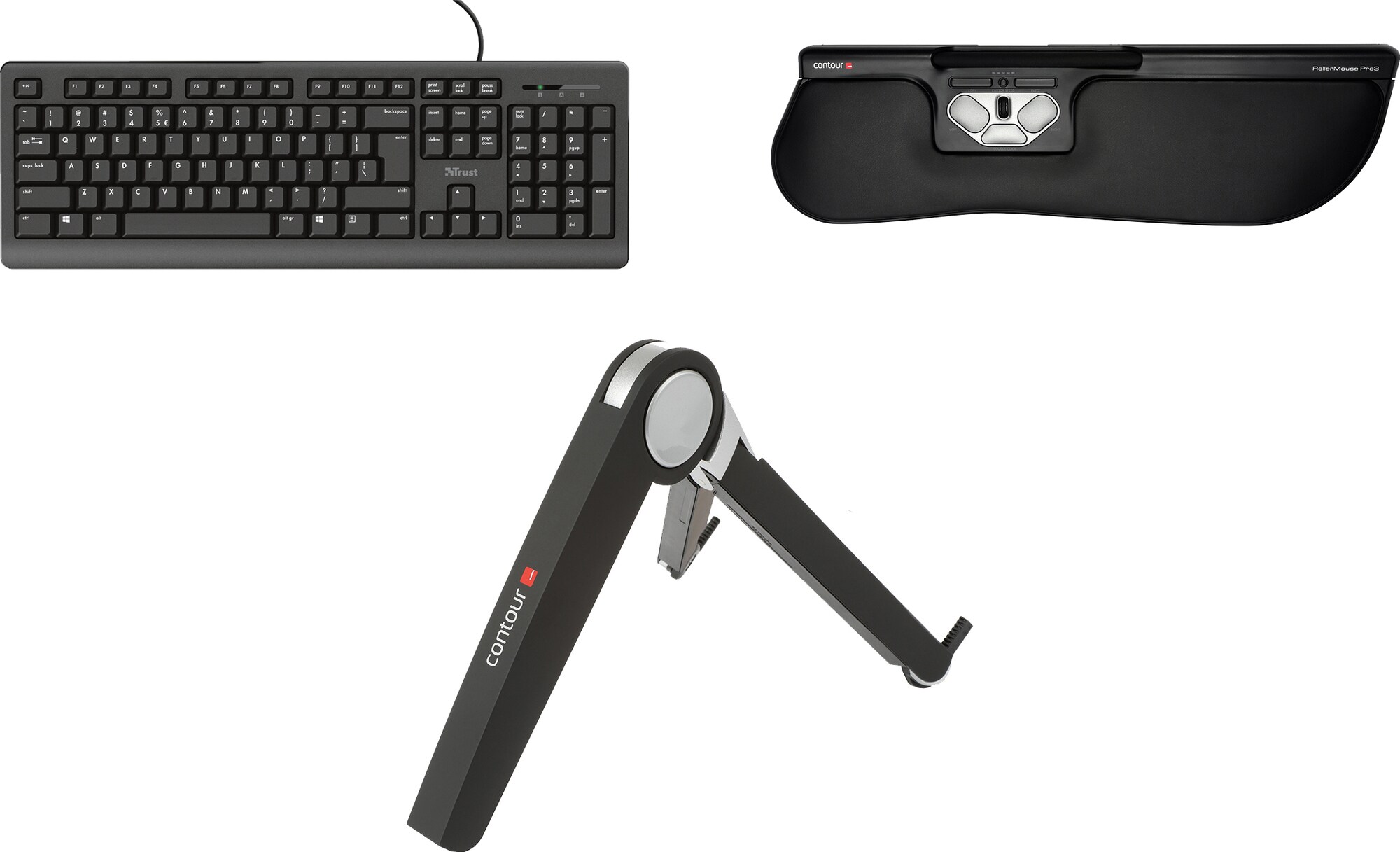 Contour Design paket med mus, tangentbord och laptopställ - Elgiganten