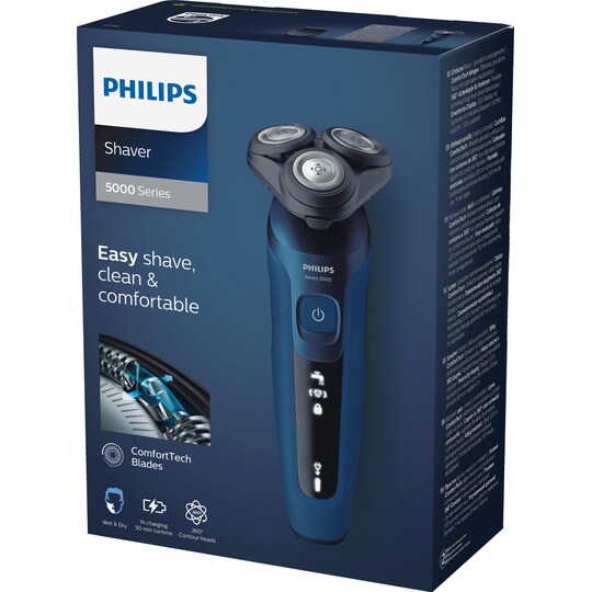 Philips Series 5000 rakapparat S546618 (svart/blå) - Elgiganten