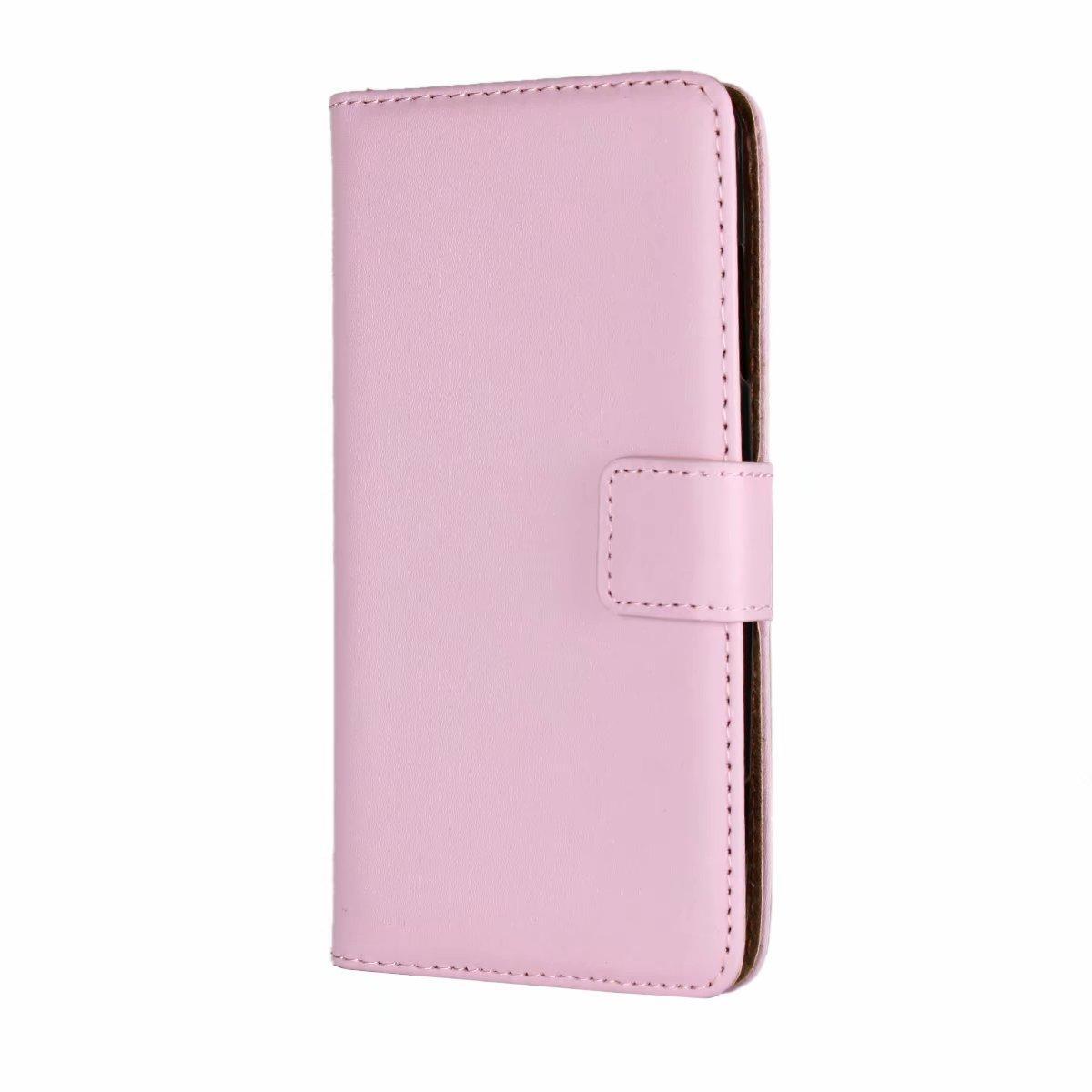 Plånboksfodral Äkta Skinn Sony XZ1 Compact - Rosa - Elgiganten