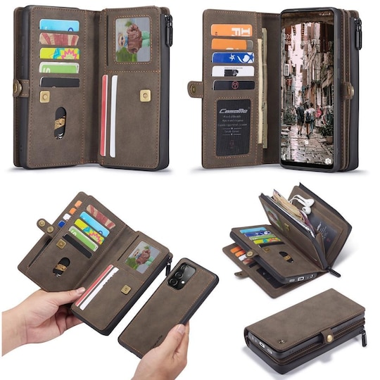 CaseMe Samsung A52/A52s CaseMe Big Wallet 2in1 Magnet Plånbok - Brun -  Elgiganten