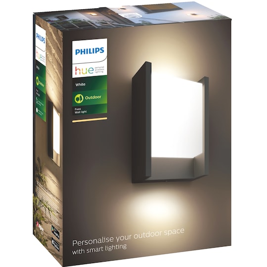 Philips Hue White Fuzo vägglampa för utomhusbruk (svart) - Elgiganten