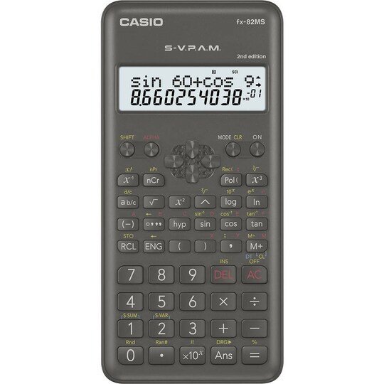 Casio FX-82MS-2 Skolräknare Svart Display (ställen): 12 - Elgiganten
