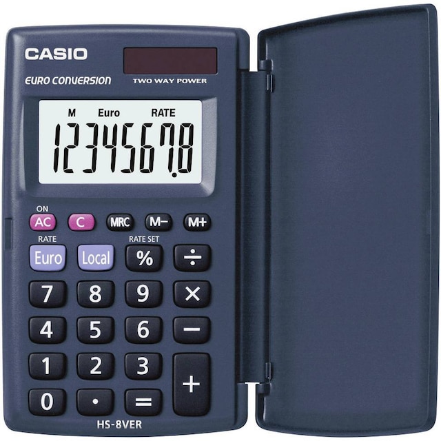 Casio HS-8VER Miniräknare Mörkblå Display (ställen): 8