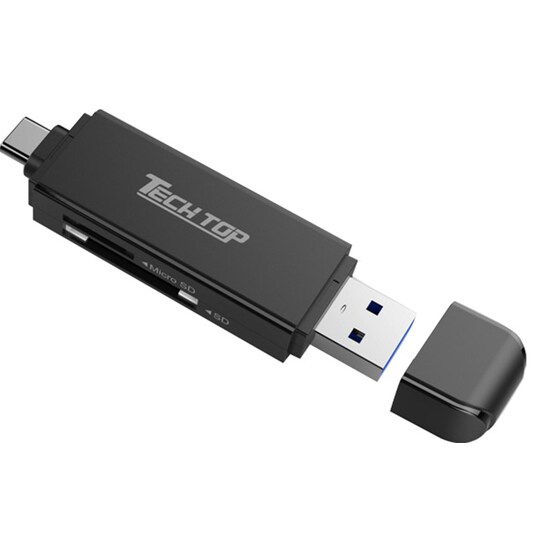 Logik USB3.0 Type-A/C till SD / Micro SD-minneskortläsare - Elgiganten