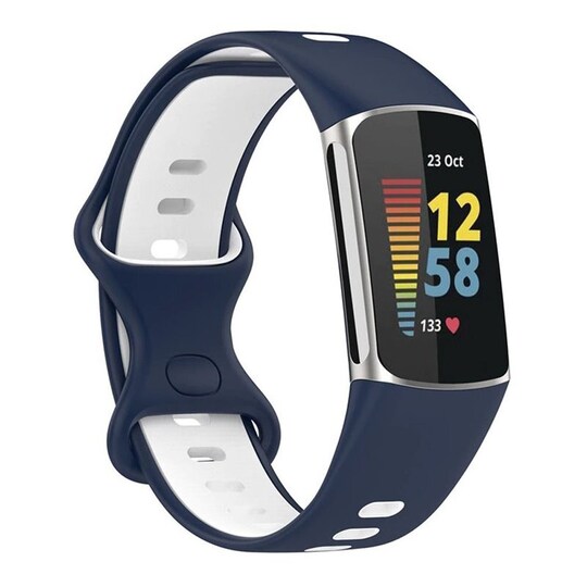 Twin Sport Armband Fitbit Charge 5 - Blå/vit - Elgiganten