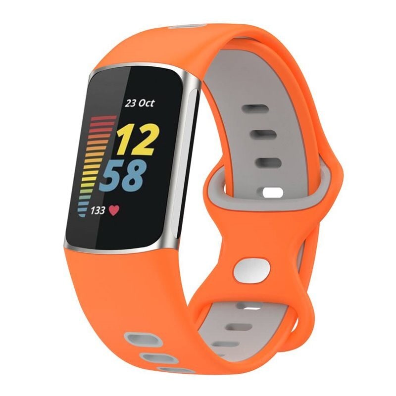 Twin Sport Armband Fitbit Charge 5 - Orange/grå - Elgiganten