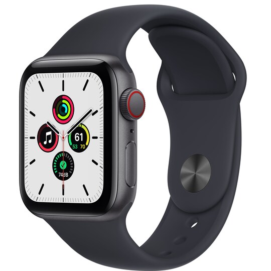 Apple Watch SE 40 mm LTE (Space Gray Alu/Midnight sportband) - Elgiganten