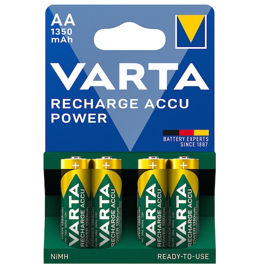 Varta Power AA 1350Mah laddbara batterier (4 pack) - Elgiganten