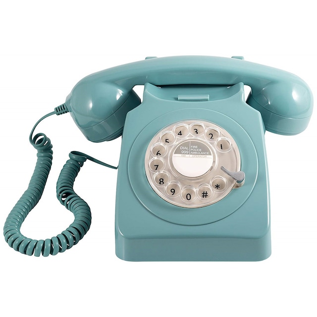 GPO 746 Retro Telefon med Snurrskiva- Blå