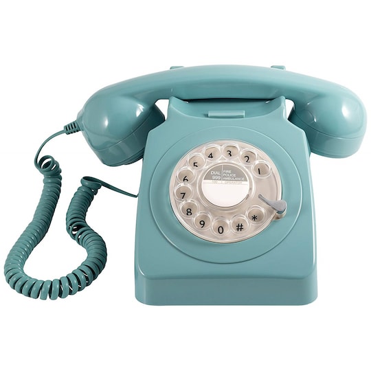 GPO 746 Retro Telefon med Snurrskiva- Blå - Elgiganten